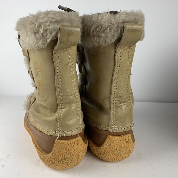 Sorel Women’s Nanook Boots Size 8 Winter Brown Leather Faux Fur Lace zip Vintage - Picture 5 of 10